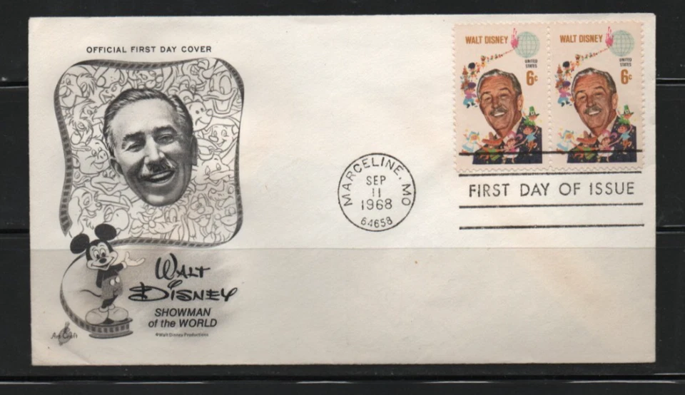 U.S. 1968 Disney 6 cent  Artcraft first day cover FDC Scott # 1355 - Image 1 of 1