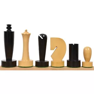 Set solo pezzi scacchi minimalisti moderni berlinesi 3,9" - legno di bosso ebanizzato ponderato - Foto 1 di 10
