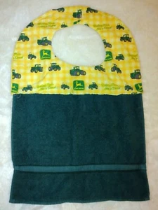 Delantal babero tractor John Deere adulto niño tela de rizo hecho en casa de colección único  - Imagen 1 de 7