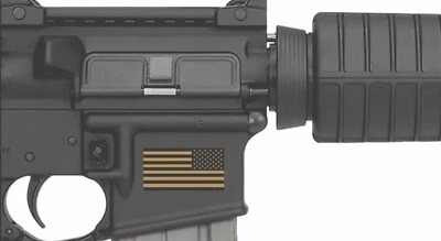 2 pics American Flag Flat Dark Earth Sticker Vinyl AR-15 Lower Tactical FDE