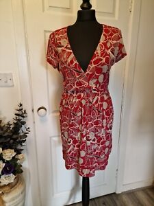White Stuff size 12 tunic dress in red with sunglasses pattern