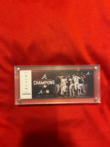 2021 ATLANTA BRAVES WORLD SERIES COMMEMORATIVE TICKET DESK/PAPER WEIGHT Cover