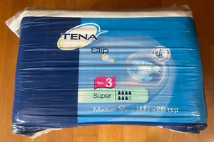 Vintage 00s TENA SLIPAD 25 kunststoffgestützte ERWACHSENE Windeln mittlere Größe Nr. 3 - Bild 1 von 6