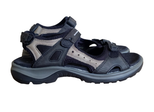 ECCO Sport Sandali Donna 40 Yucatan cinturino alla caviglia pelle nero marrone chiaro scarpa fuoristrada