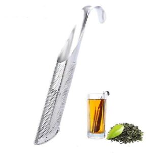 Stainless Steel Tea Diffuser Tea Stick Strainer Tea Infuser Pipe w Hook Handle
