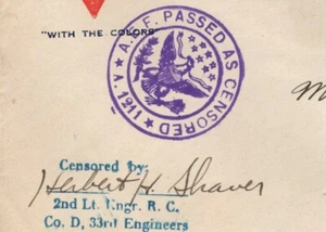 WWI AEF Censor Officer Censored By YMCA Soldier Mail 1918 US Army Cover 6 - Picture 1 of 3
