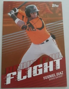 Yusniel Díaz 01/25 listo para vuelo naranja paralelo 2020 Topps Pro Debut - Imagen 1 de 2