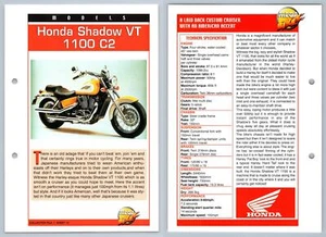 Honda Shadow VT 1100 C2 - Models - Mega Bikes Hachette Card - Picture 1 of 1
