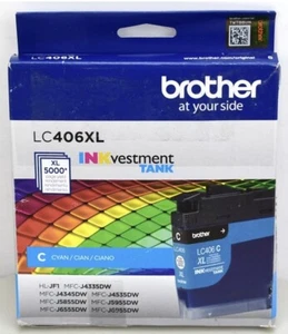 Brother LC406XLCS 5000 Page-Yield INKvestment High-Yield Ink - Cyan New - Picture 1 of 3