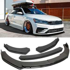 For Volkswagen Passat CC Front Bumper Lip Splitter Spoiler Body Kit Carbon Fiber - Picture 1 of 12