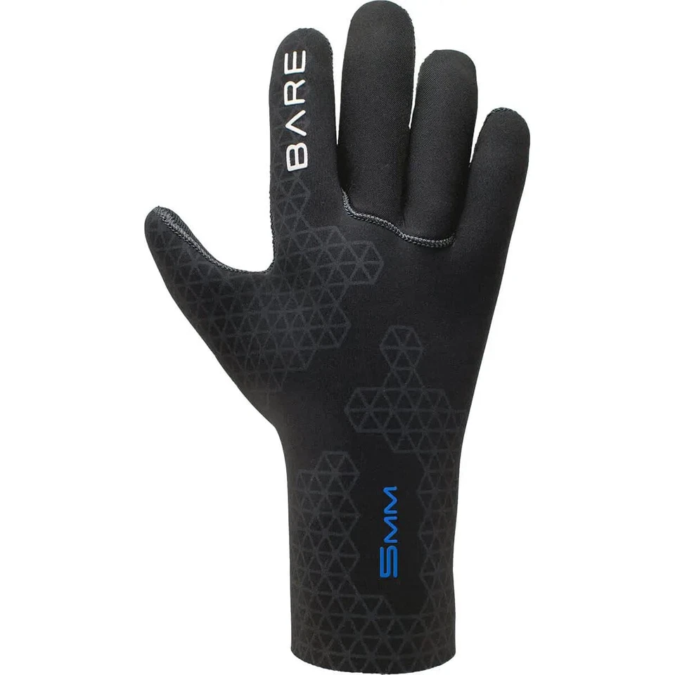 BARE 5mm S-Flex Dive Gloves Black - Size L (055942BLK-40L)