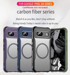 Custodia magnetica anticallisione in fibra di carbonio ultraleggera adatta a Google Pixel 8A - Foto 1 di 16