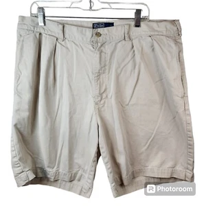 Polo Ralph Lauren Tyler Herrenshorts 40 x 9" Chino hellbraun Freizeit Arbeit Golf plissiert - Bild 1 von 10