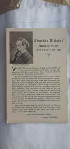 Vintage postcard Charles Dickens Advice to his son 1868 1920s - Picture 1 of 4