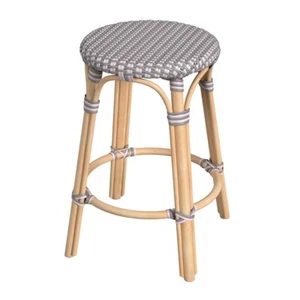Butler Tobias Rattan Round 24" Counter Stool, Pink - 9371469 - Picture 1 of 1