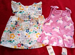2 x PRETTY MOTHERCARE BABY GIRL SUMMER DRESSES. 6-9 MONTHS - Picture 1 of 6