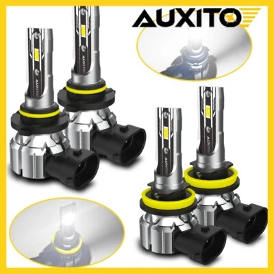 AUXITO 9005+H11 LED Headlight Super Kit Bright Bulbs 6500k White High/Low Beam - Image 1 of 4