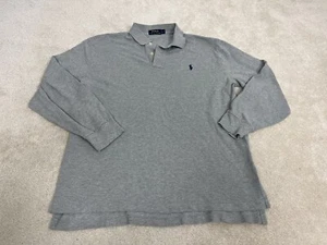 Ralph Lauren Polo Shirt Mens Large Gray Long Sleeve Pony Preppy Casual - Picture 1 of 11