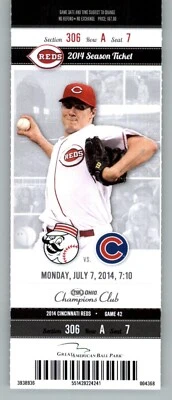 Chicago Cubs vs Cincinnati Reds 7/7/2014 Full Ticket -   Jay Bruce HR - Image 1 of 2