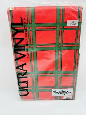 Town & Country Linen 60” Round Flannel Backed Tablecloth NOS - Image 1 of 4
