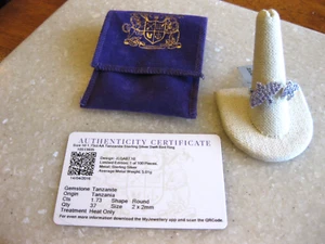 Anillo de pájaro rápido de tanzanita esterlina TGGC / NUEVO CON ETIQUETAS / Talla 10 / 1 de 100 piezas - Imagen 1 de 9