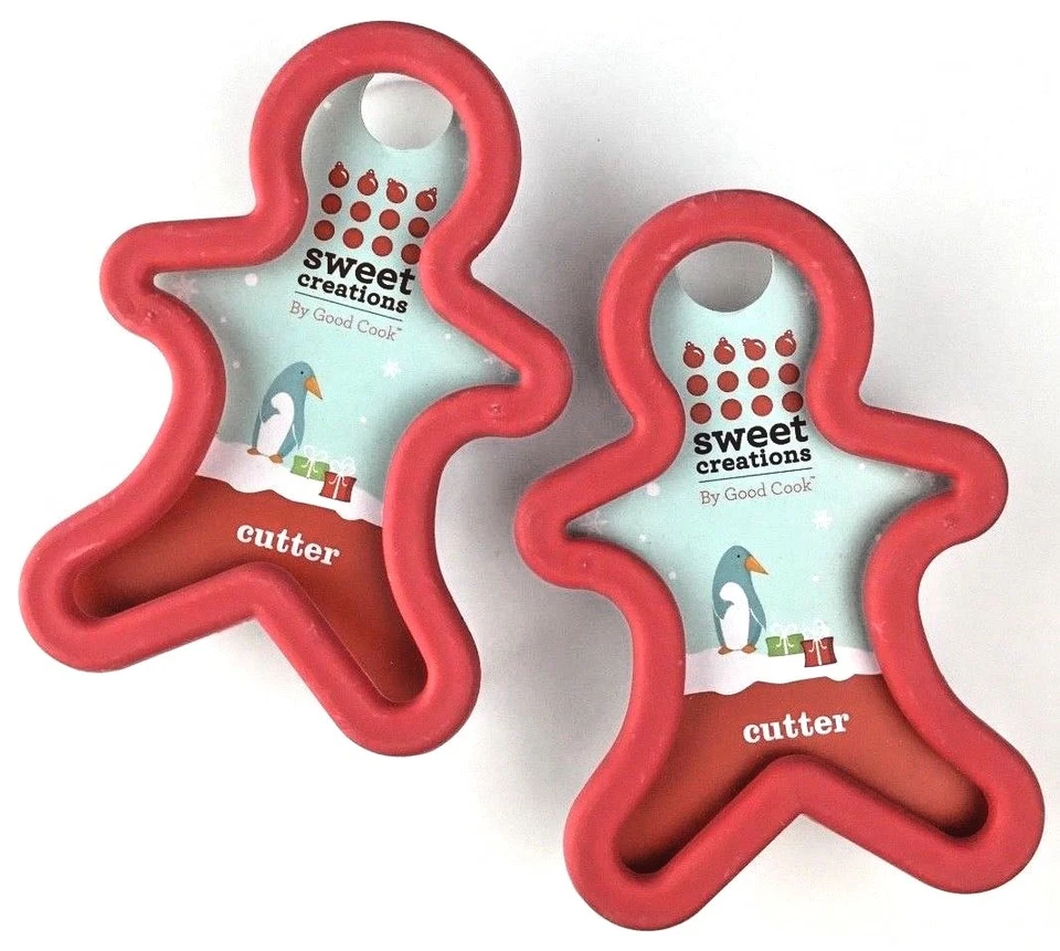 Juego de 2 cortadores de galletas de plástico pan de jengibre hombre dulces creaciones de Good Cook Foto 1 de 1