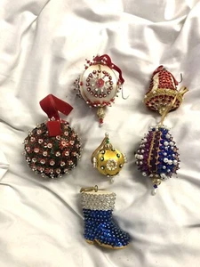 Vintage Stecknadel Perlen Weihnachtsschmuck Konvolut - Bild 1 von 10