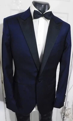 *NEW*  BONOBOS SLIM FIT SIZE 40L NAVY 1 BUTTON WOOL TUXEDO JACKET - Image 1 of 4