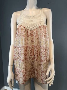NUEVO CON ETIQUETAS Joie Crochet Seda Boho Top/Tanque/Blusa - Imagen 1 de 12