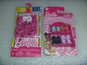 New Mattel Barbie Dress and New Pack of Mattel Shoes With Rack NIP - Picture 1 of 4