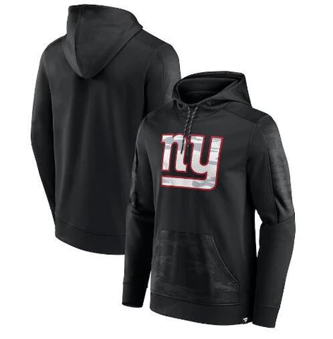 Men's New York Giants Fanatics Powder On The Ball Black Therma Pullover Hoodie Cover