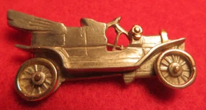 STERLING SILVER VINTAGE Automobile MOVING WHEELS BROOCH / PIN Signed ? - Picture 1 of 15