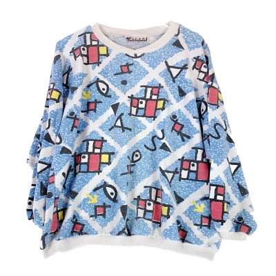 Vintage 80s 90 Pacer Rad Saved By The Bell Abstract Sweatshirt Small Medium - Image 1 of 4