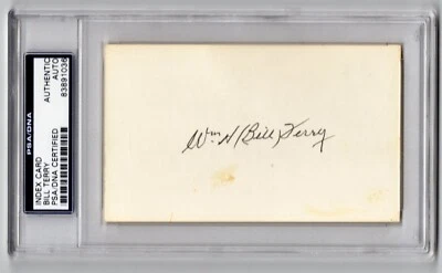 William H Bill Terry Last NL .400 hitter Signed Index Card Encapsulated PSA/DNA - Image 1 of 2