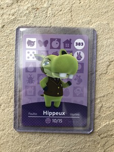 #383 - Hippeux - Animal Crossing Amiibo Series 4 Card - Authentic Nintendo!