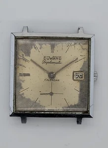 Reloj mecánico suizo vintage Duward calendario diplomático 17j para hombre - Imagen 1 de 5