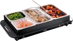 Cooks Profesional Buffet Calentador Comida Plato Caliente 7.2L 4 Bandejas Temperatura Ajustable 300W - Imagen 1 de 3