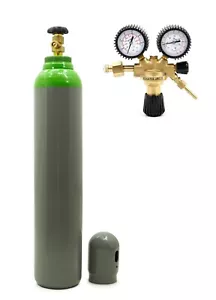 Gasflasche mit Reduzierer MIX Argon (82%)+CO2 8 Liter Schweißgas MIG/MAG 150 bar - Bild 1 von 7