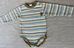 Vintage 2005 Gymboree Gone Fishing Fisch Tasche Langarm Streifen Body 12-18M - Bild 1 von 5