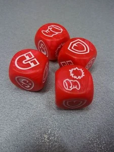KROSMASTER ARENA - 4 RED ENGRAVED DICE DADI ROSSI - ANKAMA - Picture 1 of 1