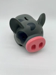 Streamline Non-breakable Plastic Black & Grey Piggy Bank Money Coin Holder - Picture 1 of 9