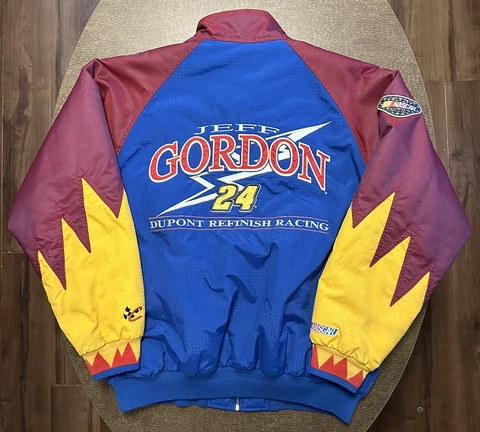 VINTAGE NASCAR Jeff Gordon Coat Jacket Zip Up Chase Authentics Men's Large Cover