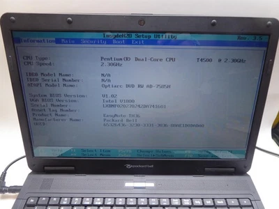 Packard Bell EasyNote TH NoteBook con memoria senza batteria HDD e alimentato... - Immagine 1 di 4