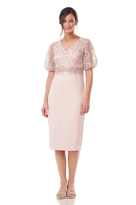 NEW JS Collections Emersyn Sequin Embellished Cocktail Dress Pink Knee Length 8 - Image 1 of 4
