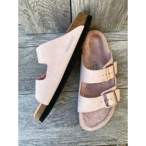 Sandalias Birkenstock Arizona piel de oveja desierto polvo rosa claro ajuste estrecho 42 - Imagen 1 de 9