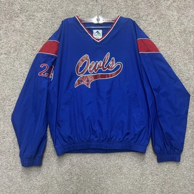 Augusta Sportswear Owls Pullover Jacket Mens L Blue Red #24 Baseball - Image 1 of 4