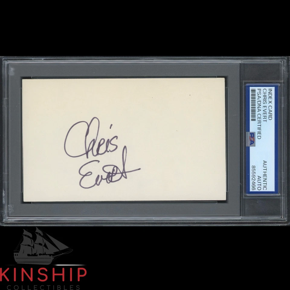 Chris Evert signed 3x5 Index Card PSA DNA Slab Rare Tennis Auto C5272 - Image 1 of 1