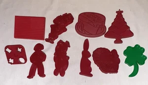 Vintage Tupperware Konvolut 10 Ausstechformen rot - Bild 1 von 2