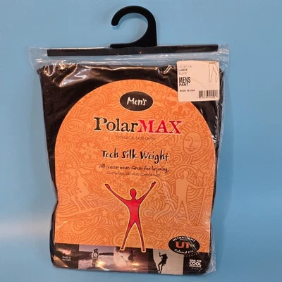 PolarMAX Tech Silk Weight Men's Pants Size Large L Black NWT New - Image 1 of 4