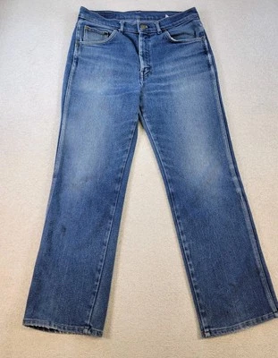 Pantalones de mezclilla Farah vintage raros talla 29 azul corte bota con bolsillo hendidura. Foto 1 de 4